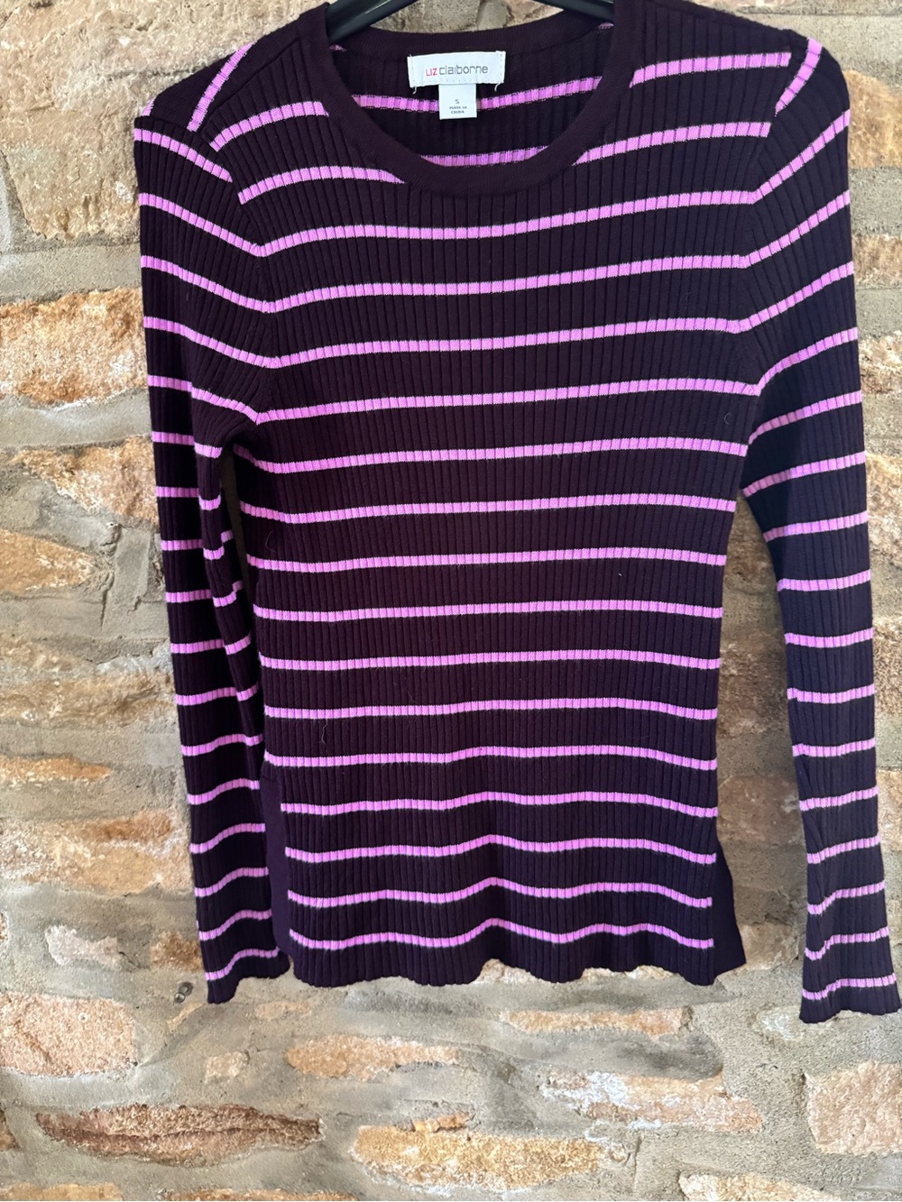 Striped Purple and Lavender Crewneck Long Sleeve